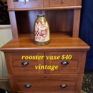 Rustic Rooster Decorative Vase